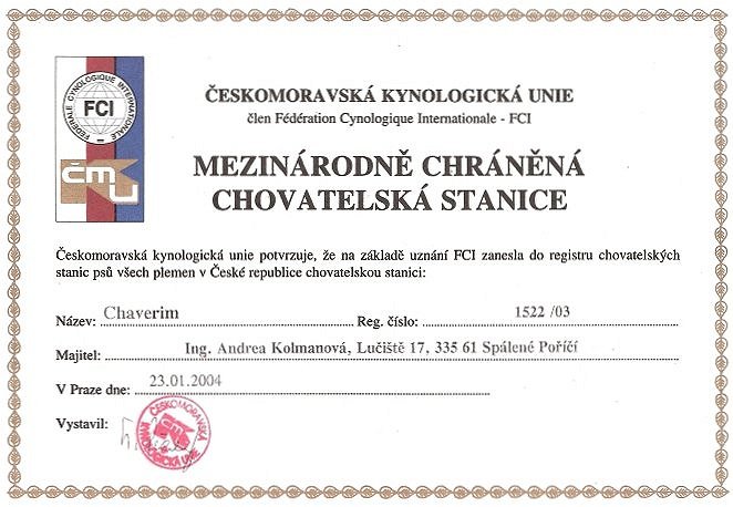 certifikát Chaverim